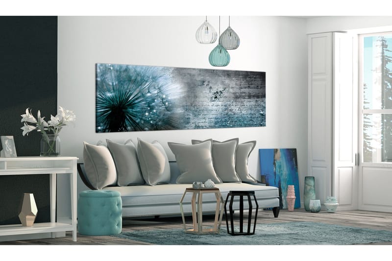 Bilde Blue Dandelion 150x50 - Artgeist sp. z o. o. - Innredning - Bilder & kunst - Lerretsbilder