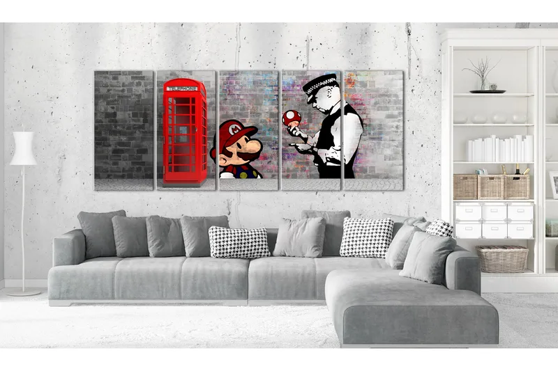 Bilde Brick Graffiti 200x80 - Artgeist sp. z o. o. - Innredning - Bilder & kunst - Lerretsbilder