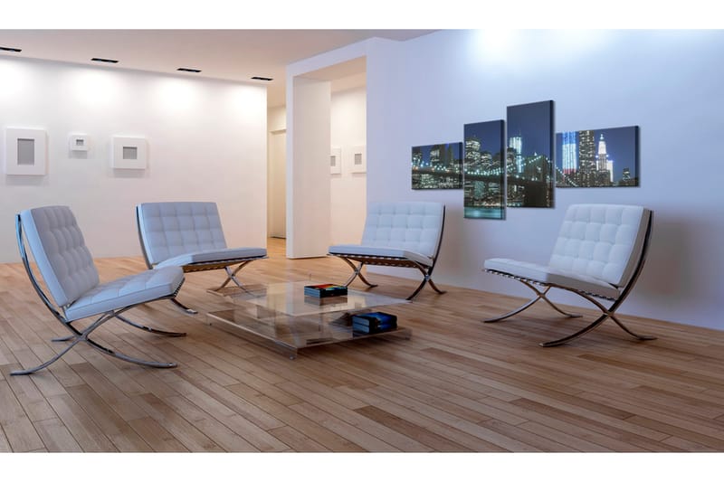 Bilde Brooklyn Bridge Illuminated At Night 200x90 - Artgeist sp. z o. o. - Innredning - Bilder & kunst - Lerretsbilder