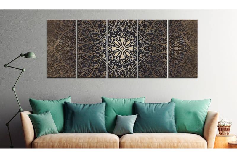 Bilde Brown Mandala 225x90 - Artgeist sp. z o. o. - Innredning - Bilder & kunst - Lerretsbilder
