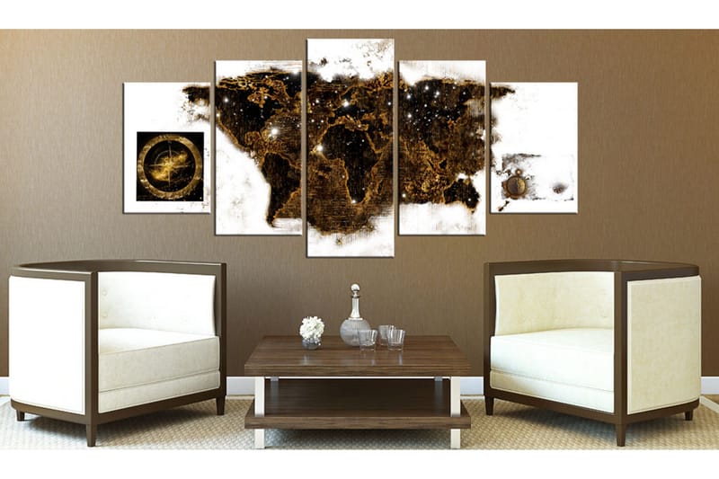 Bilde Brown Map 100x50 - Artgeist sp. z o. o. - Innredning - Bilder & kunst - Lerretsbilder