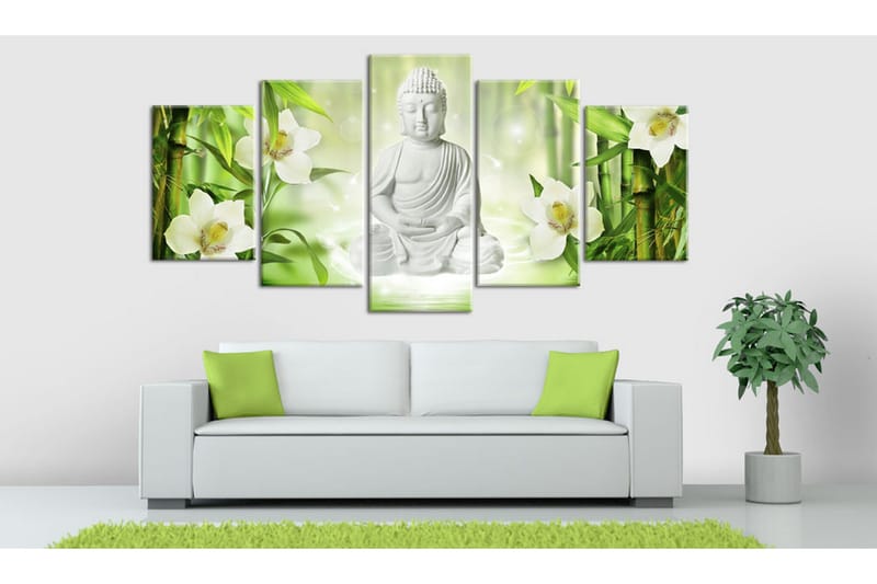 Bilde Buddha And Jasmine 100x50 - Artgeist sp. z o. o. - Innredning - Bilder & kunst - Lerretsbilder