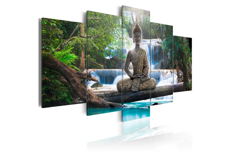 Bilde Buddha And Waterfall 100x50, Artgeist sp. z o. o.