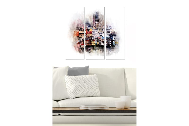 Bilde Building 3-pk flerfarget - 22x05 cm - Innredning - Bilder & kunst - Lerretsbilder