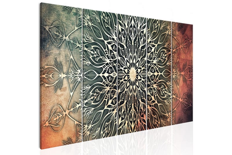 Bilde Center 5 Parts Narrow Green 200x80 - Artgeist sp. z o. o. - Innredning - Bilder & kunst - Lerretsbilder