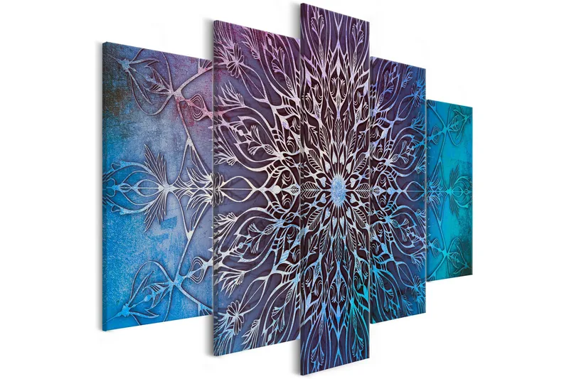 Bilde Center 5 Parts Wide Blue 100x50 - Artgeist sp. z o. o. - Innredning - Bilder & kunst - Lerretsbilder