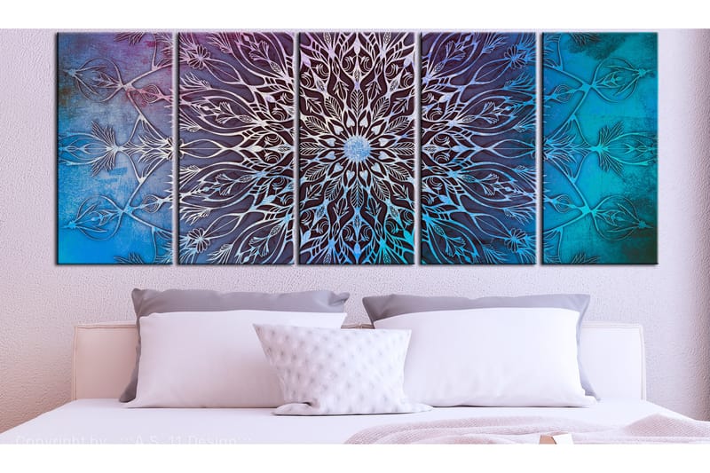 Bilde Center 5 Parts Narrow Blue 200x80 - Artgeist sp. z o. o. - Innredning - Bilder & kunst - Lerretsbilder