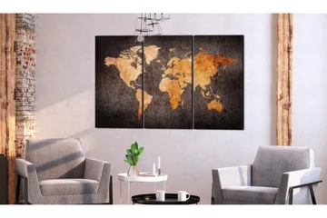 Bilde Chestnut World Map 90x60 - Artgeist sp. z o. o. - Innredning - Bilder & kunst - Lerretsbilder