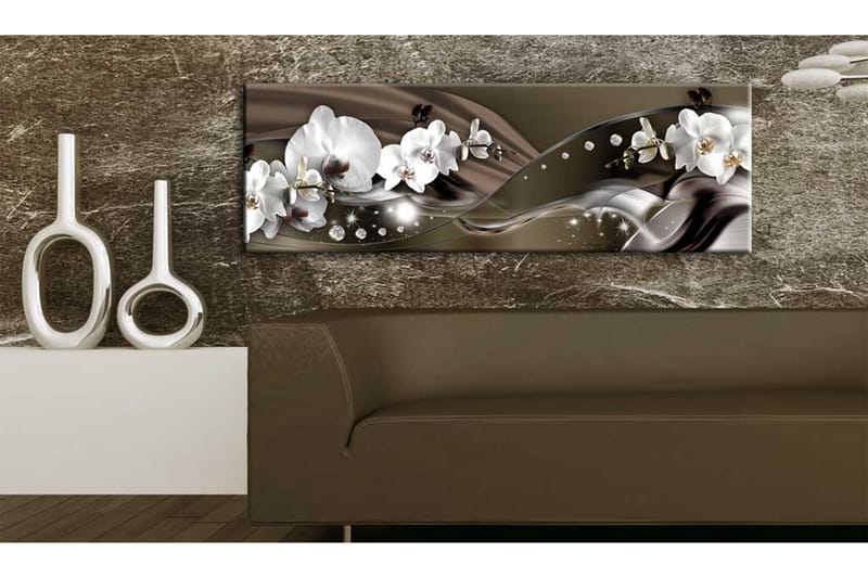 Bilde Chocolate Dance Of Orchid 135x45 - Artgeist sp. z o. o. - Innredning - Bilder & kunst - Lerretsbilder