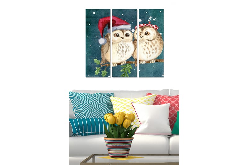 Bilde Christmas 3-pk Flerfarget - 22x05 cm - Innredning - Bilder & kunst - Lerretsbilder