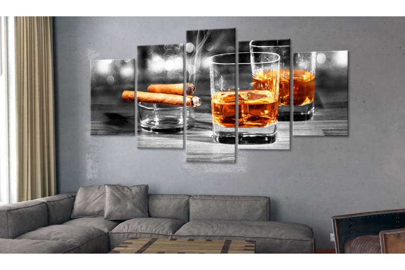 Bilde Cigars And Whiskey 200x100 - Artgeist sp. z o. o. - Innredning - Bilder & kunst - Lerretsbilder