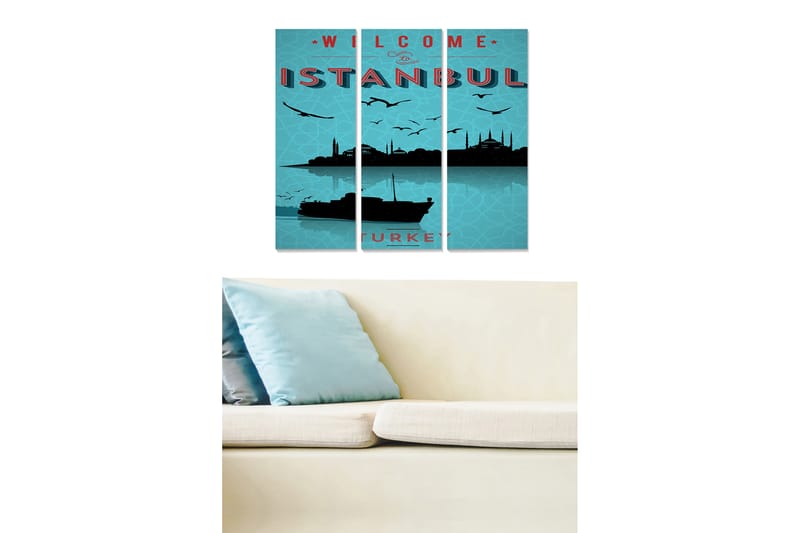 Bilde City 3-pk Flerfarget - 22x05 cm - Innredning - Bilder & kunst - Lerretsbilder