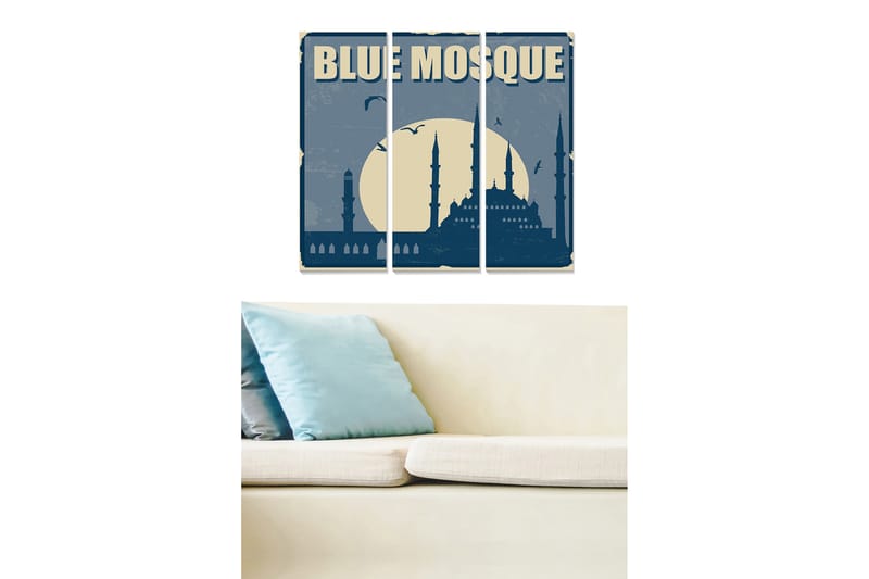 Bilde City 3-pk Flerfarget - 22x05 cm - Innredning - Bilder & kunst - Lerretsbilder