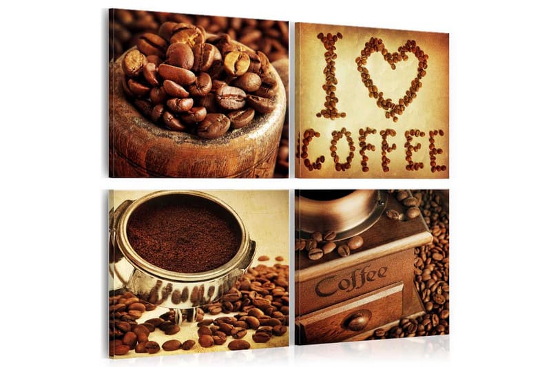 Bilde Coffee Pleasant Moments 80x80 - Artgeist sp. z o. o. - Innredning - Bilder & kunst - Lerretsbilder