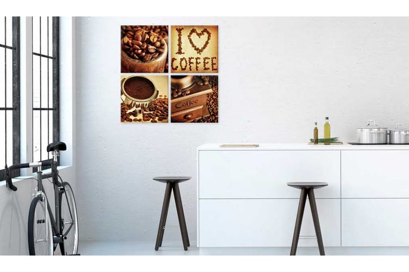 Bilde Coffee Pleasant Moments 80x80 - Artgeist sp. z o. o. - Innredning - Bilder & kunst - Lerretsbilder