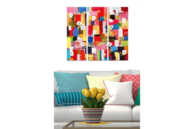 Bilde Colorful 3-pk Flerfarget - 22x05 cm - Innredning - Bilder & kunst - Lerretsbilder