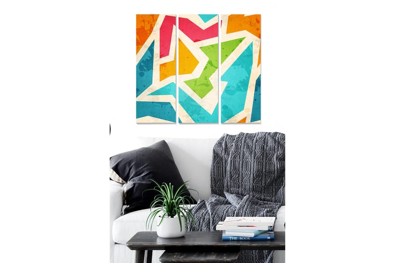 Bilde Colorful 3-pk Flerfarget - 22x05 cm - Innredning - Bilder & kunst - Lerretsbilder