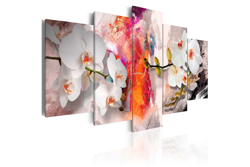Bilde Colorful Background And Orchids 200x100, Artgeist sp. z o. o.