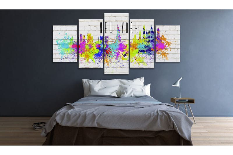 Bilde Colorful New York 200x100 - Artgeist sp. z o. o. - Innredning - Bilder & kunst - Lerretsbilder