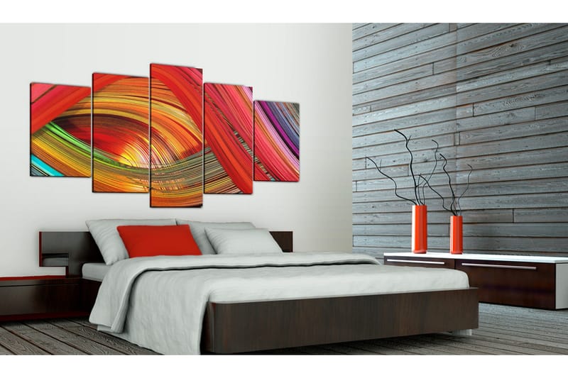 Bilde Colorful Strips Abstraction 100x50 - Artgeist sp. z o. o. - Innredning - Bilder & kunst - Lerretsbilder