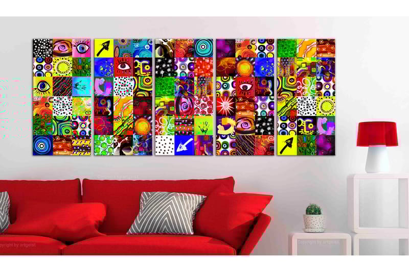 Bilde Colourful Abstraction 200x80 - Artgeist sp. z o. o. - Innredning - Bilder & kunst - Lerretsbilder