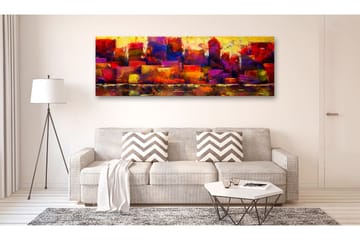 Bilde Colourful City Skyline 135x45 - Artgeist sp. z o. o. - Innredning - Bilder & kunst - Lerretsbilder
