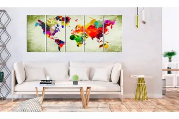 Bilde Colourful Continents 200x80 - Artgeist sp. z o. o. - Innredning - Bilder & kunst - Lerretsbilder