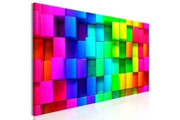 Bilde Colourful Cubes 5 Parts Narrow 225x90 - Artgeist sp. z o. o. - Innredning - Bilder & kunst - Lerretsbilder