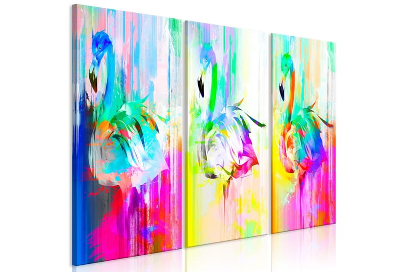 Bilde Colourful Flamingos 3 Parts 90x60, Artgeist sp. z o. o.
