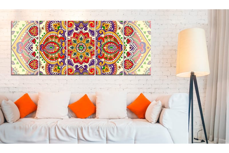 Bilde Colourful Ornament 200x80 - Artgeist sp. z o. o. - Innredning - Bilder & kunst - Lerretsbilder