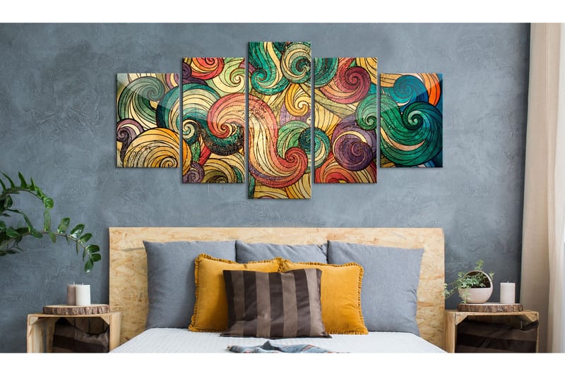 Bilde Colourful Waves 100x50 - Artgeist sp. z o. o. - Innredning - Bilder & kunst - Lerretsbilder