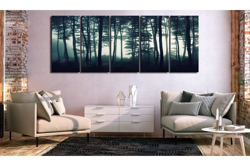 Bilde Dark Forest 5 Parts Narrow 200x80 - Artgeist sp. z o. o. - Innredning - Bilder & kunst - Lerretsbilder