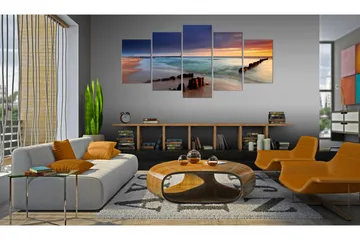 Bilde Dawn By The Sea 100x50 - Artgeist sp. z o. o. - Innredning - Bilder & kunst - Lerretsbilder