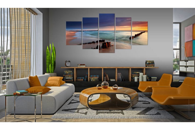 Bilde Dawn By The Sea 100x50 - Artgeist sp. z o. o. - Innredning - Bilder & kunst - Lerretsbilder