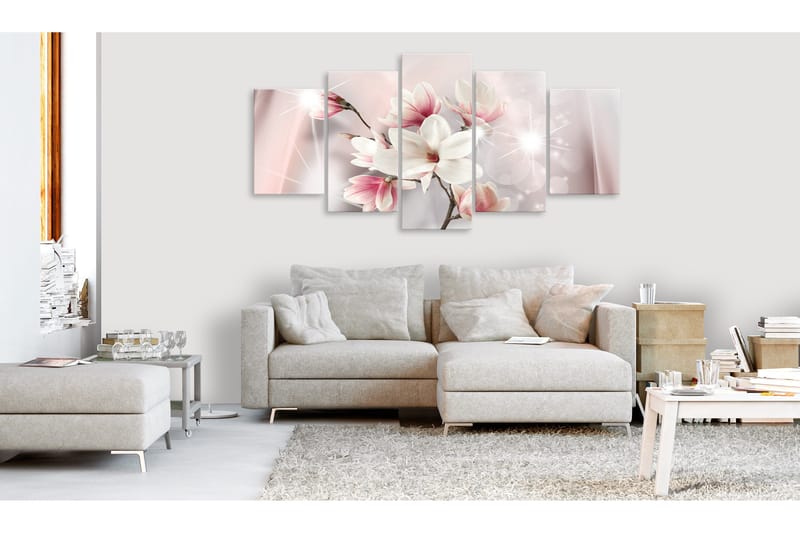 Bilde Dazzling Magnolias 5 Parts Wide 100x50 - Artgeist sp. z o. o. - Innredning - Bilder & kunst - Lerretsbilder
