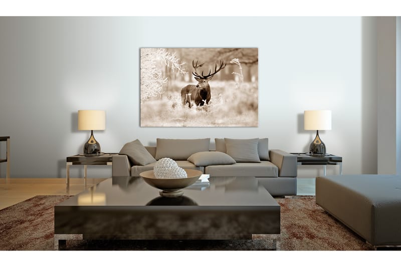 Bilde Deer In Sepia 120x80 - Artgeist sp. z o. o. - Lerretsbilder