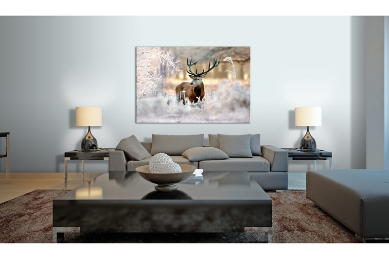 Bilde Deer In The Cold 120x80 - Artgeist sp. z o. o. - Lerretsbilder