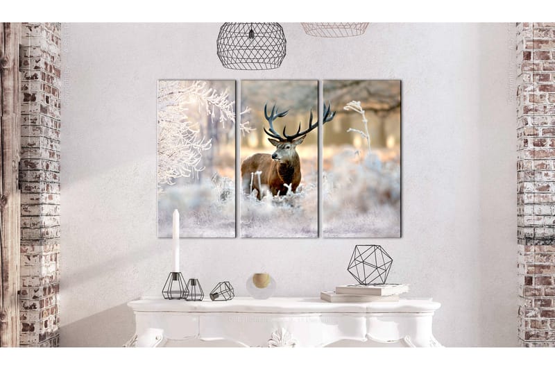 Bilde Deer In The Cold 90x60 - Artgeist sp. z o. o. - Innredning - Bilder & kunst - Lerretsbilder