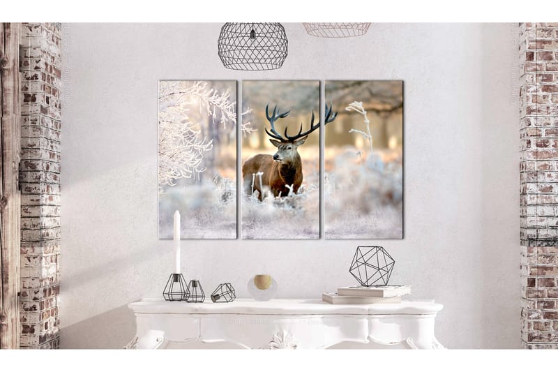 Bilde Deer In The Cold 90x60 - Artgeist sp. z o. o. - Lerretsbilder