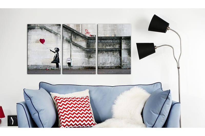 Bilde Det Finnes Alltid Håp Banksy Triptyk 60x30 - Artgeist sp. z o. o. - Innredning - Bilder & kunst - Lerretsbilder