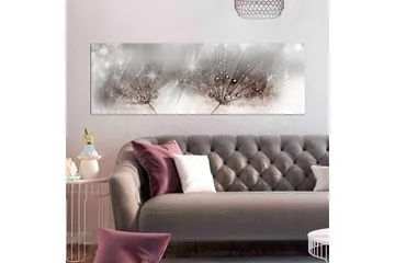 Bilde Drops Of Dew 1 Part Pink Narrow 120x40 - Artgeist sp. z o. o. - Innredning - Bilder & kunst - Lerretsbilder