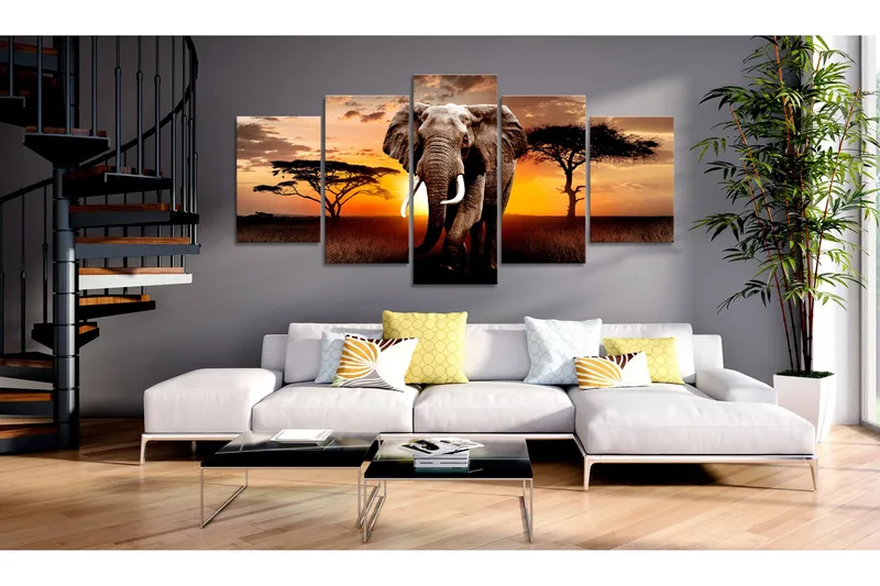 Bilde Elephant Migration 200x100 - Artgeist sp. z o. o. - Innredning - Bilder & kunst - Lerretsbilder