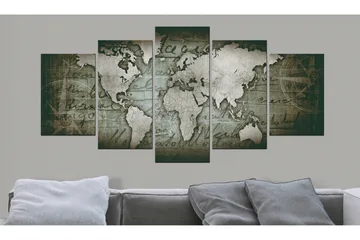 Bilde Emerald Map 100x50 - Artgeist sp. z o. o. - Innredning - Bilder & kunst - Lerretsbilder