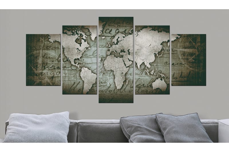 Bilde Emerald Map 100x50 - Artgeist sp. z o. o. - Innredning - Bilder & kunst - Lerretsbilder