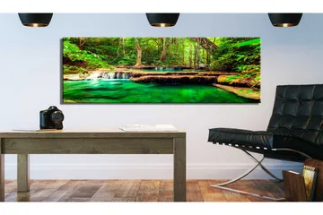 Bilde Emerald Waterfall 120x40 - Artgeist sp. z o. o. - Innredning - Bilder & kunst - Lerretsbilder