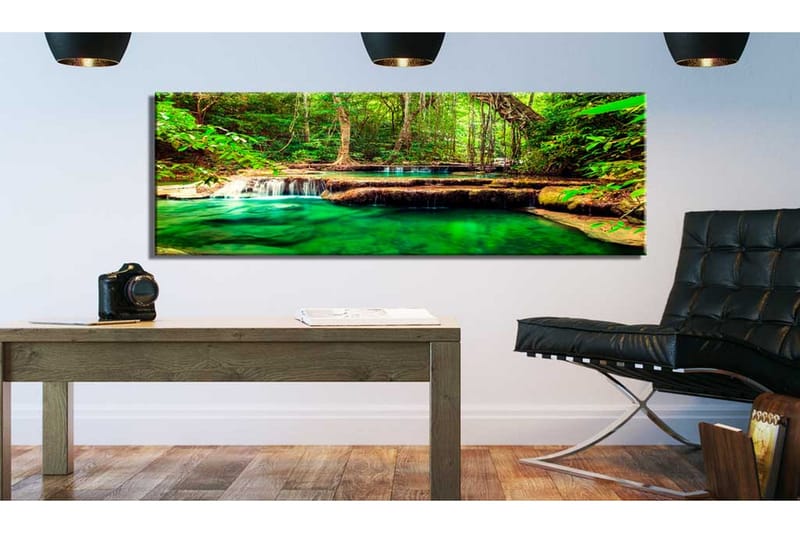 Bilde Emerald Waterfall 120x40 - Artgeist sp. z o. o. - Innredning - Bilder & kunst - Lerretsbilder