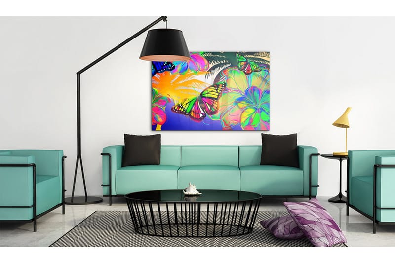 Bilde Exotic butterflies 120x80 - Artgeist sp. z o. o. - Innredning - Bilder & kunst - Lerretsbilder