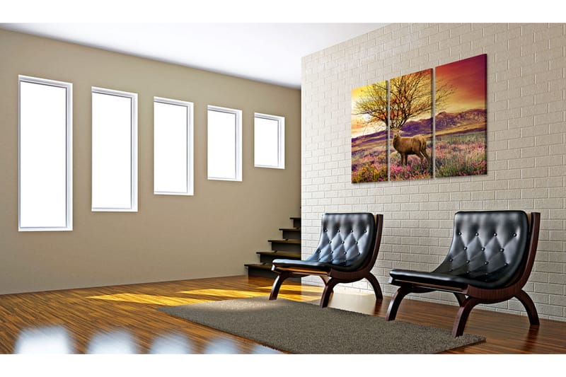 Bilde Fancy Hjortehorn Triptyk 60x40 - Artgeist sp. z o. o. - Innredning - Bilder & kunst - Lerretsbilder