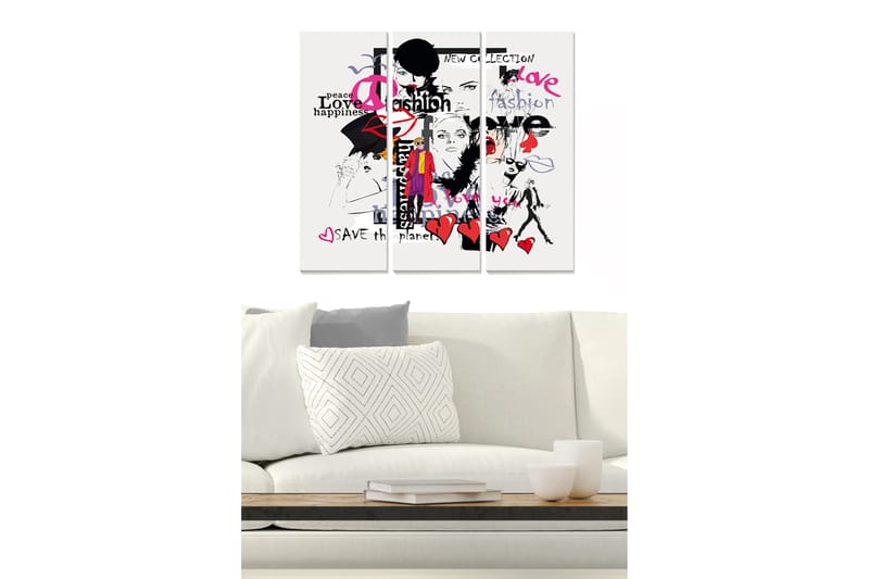 Bilde Fashion 3-pk Flerfarget - 22x05 cm - Innredning - Bilder & kunst - Lerretsbilder