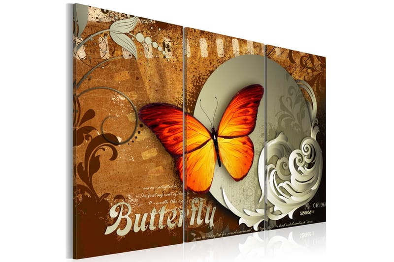 Bilde Fiery Butterfly And Full Moon 120x80 - Artgeist sp. z o. o. - Innredning - Bilder & kunst - Lerretsbilder